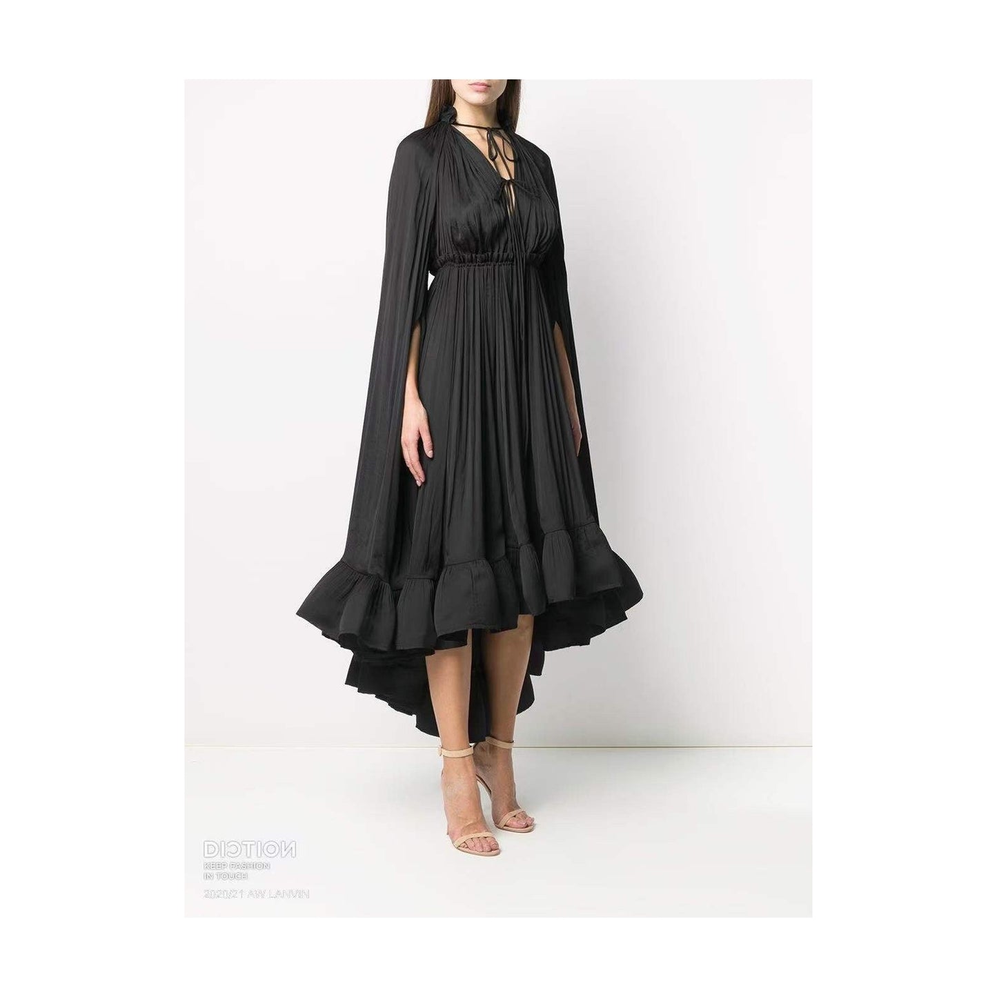 FLOWY DRESS DOLMAN SLEEV