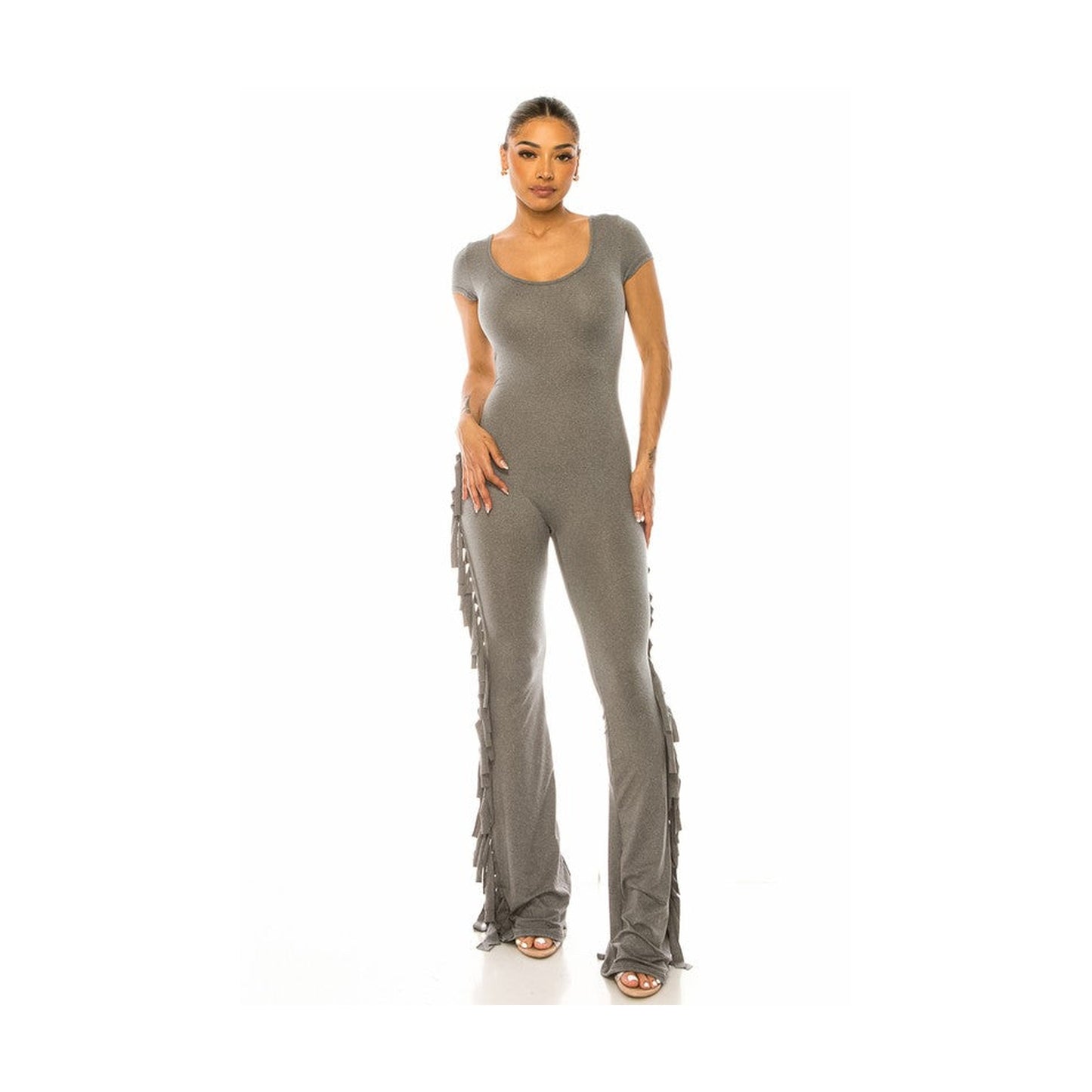 MINERAL WASH FRINGE JUMPSUIT