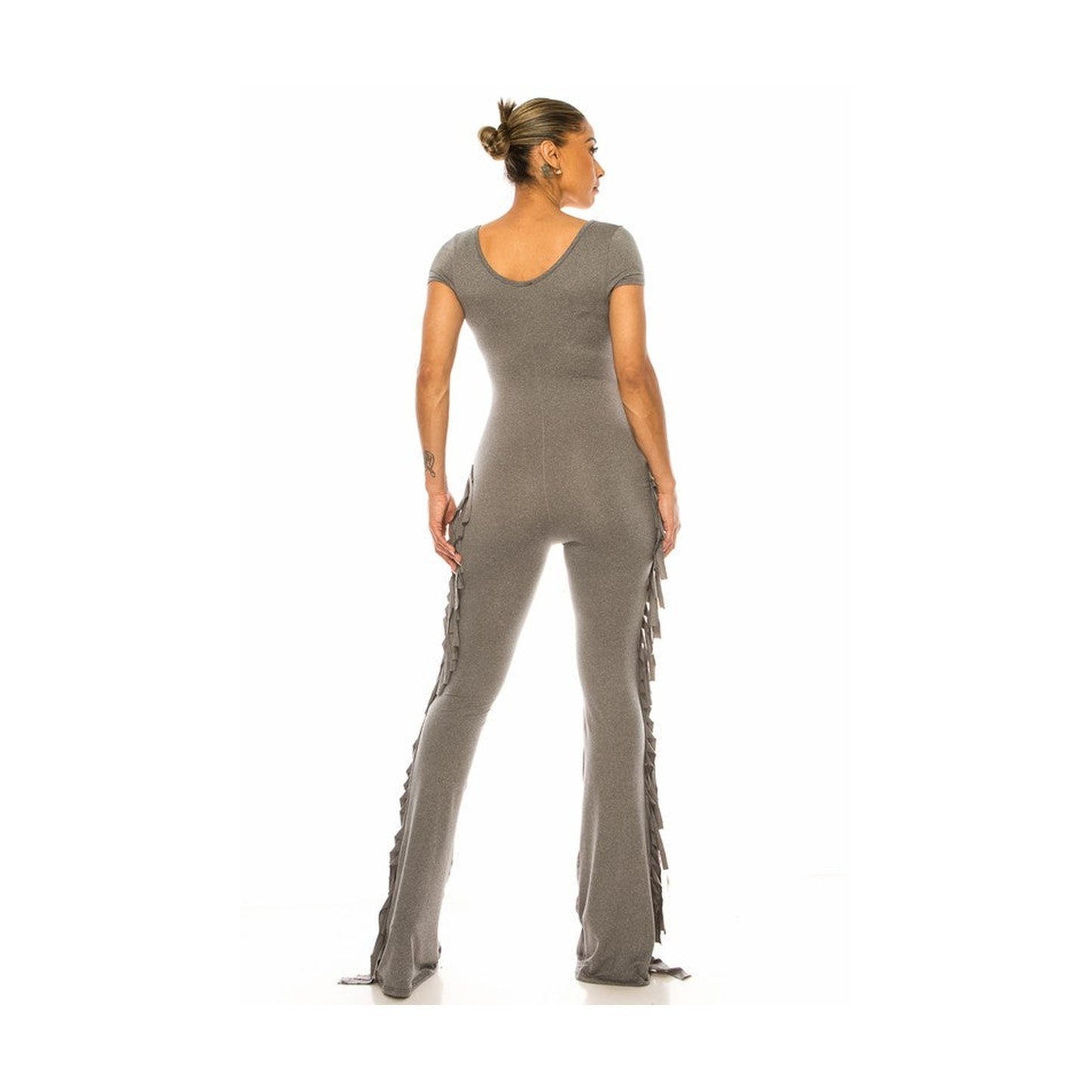 MINERAL WASH FRINGE JUMPSUIT