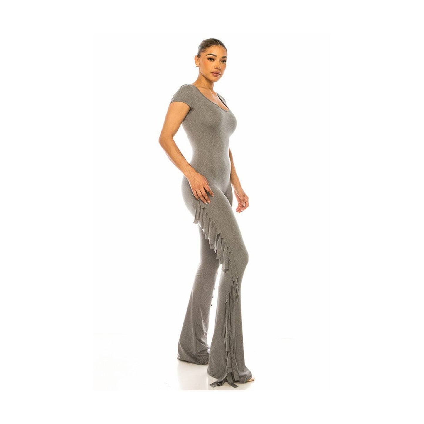 MINERAL WASH FRINGE JUMPSUIT