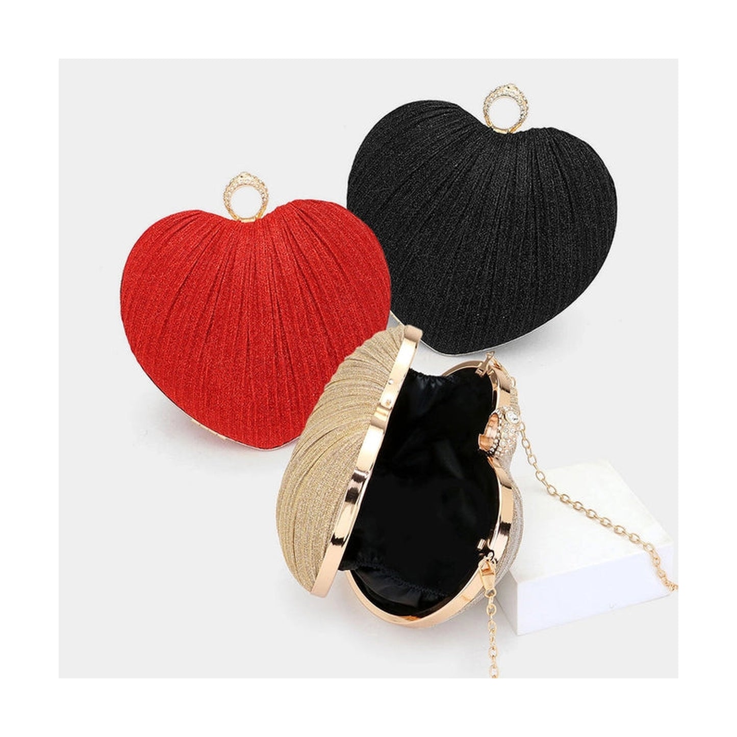 HEART RHINESTONE PARTY BAG