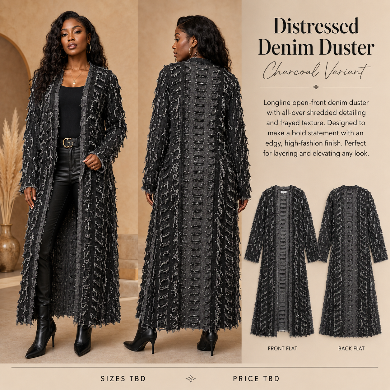Distressed Denim Duster