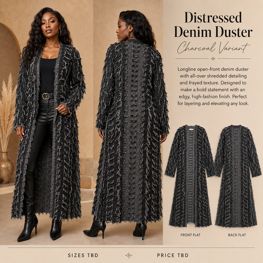 Distressed Denim Duster