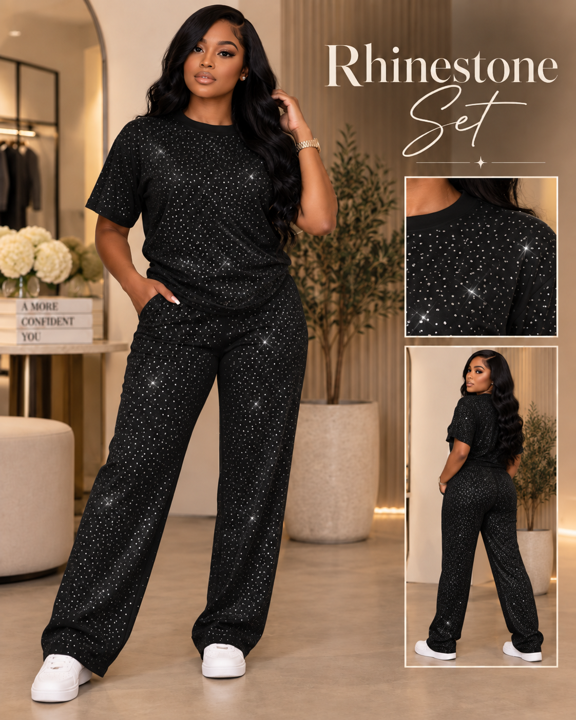 Rhinestone Lounge Set