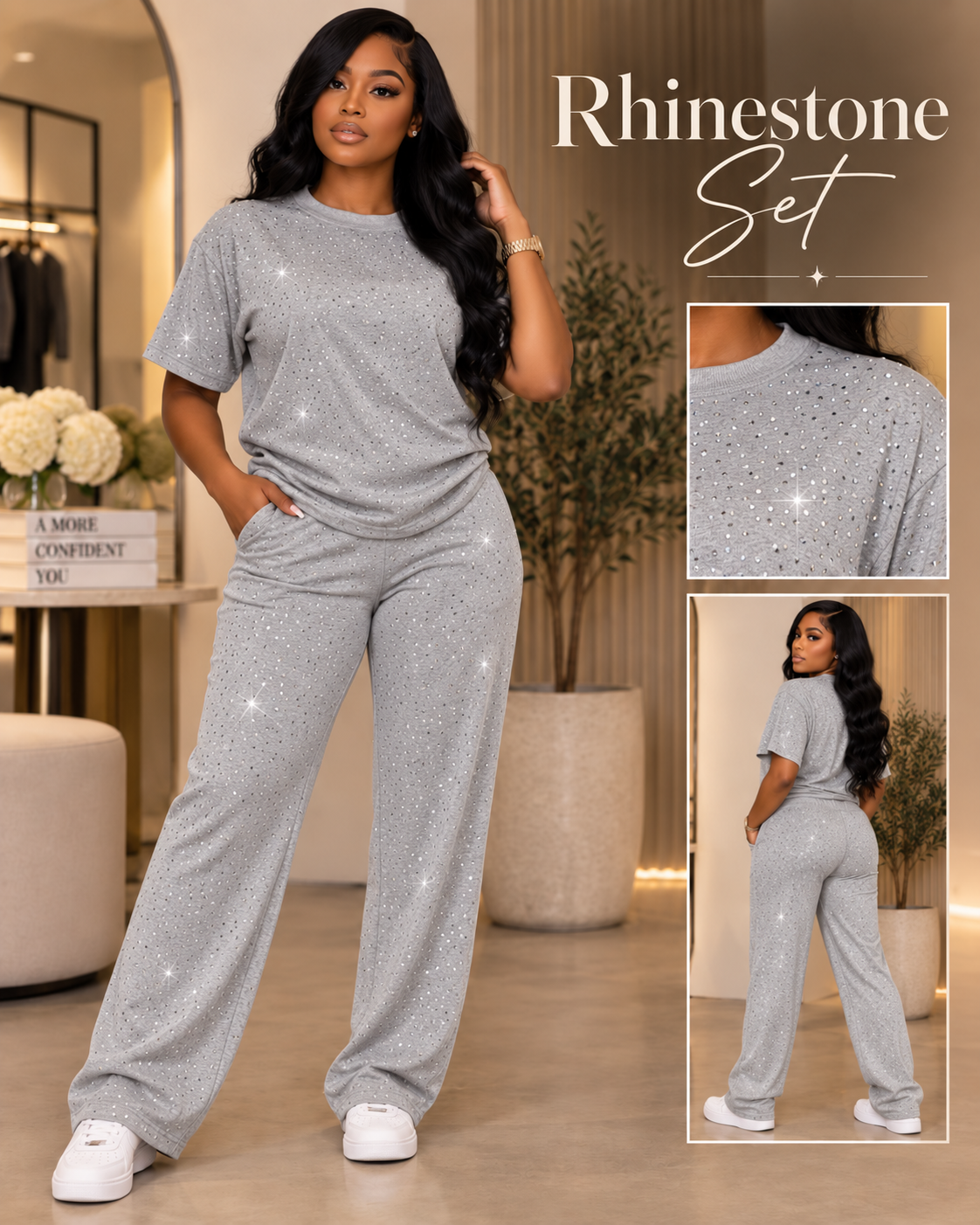Rhinestone Lounge Set