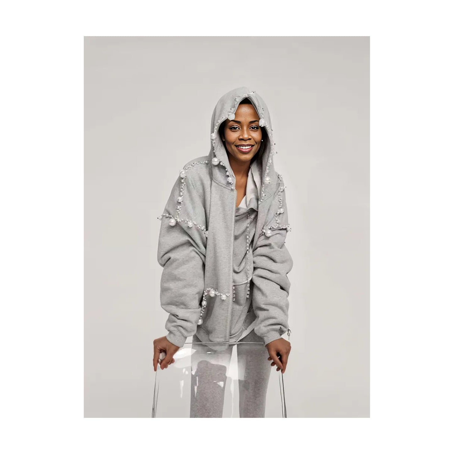 LUXE PEARL OVERSIZED HOODIE