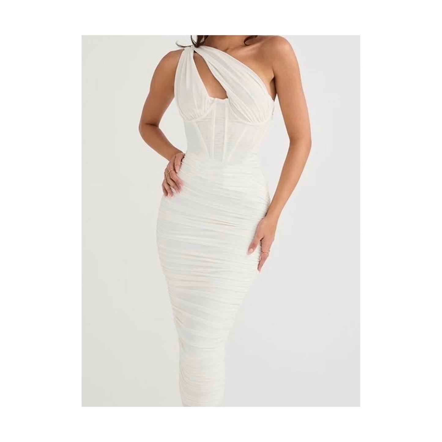 MESH BODYCON WITH KEYHOLE FRONT