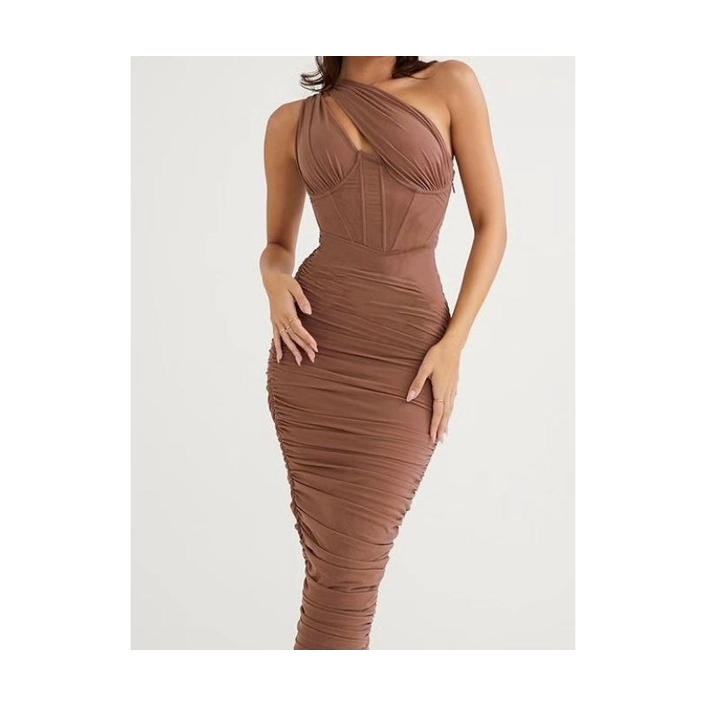 MESH BODYCON WITH KEYHOLE FRONT