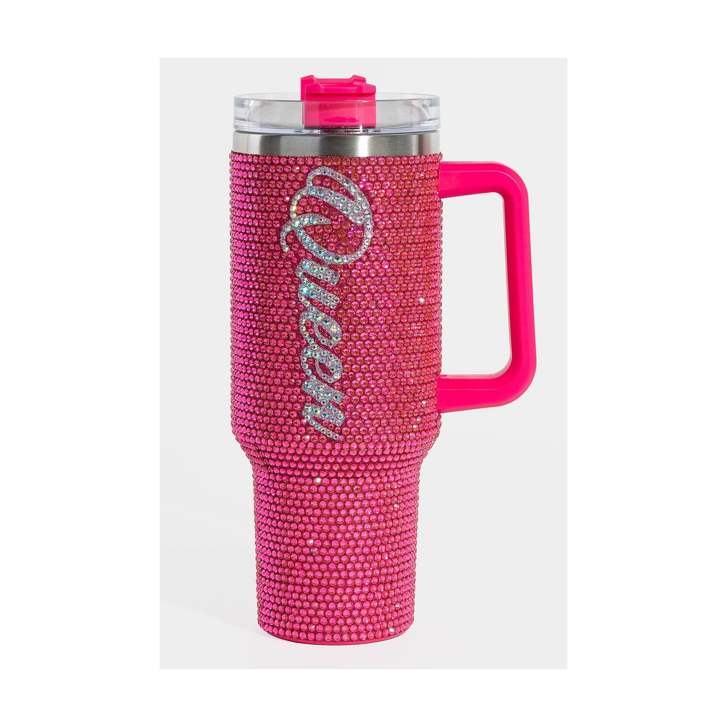 Pave Rhinestone Studded Queen Tumbler Cup: PINK