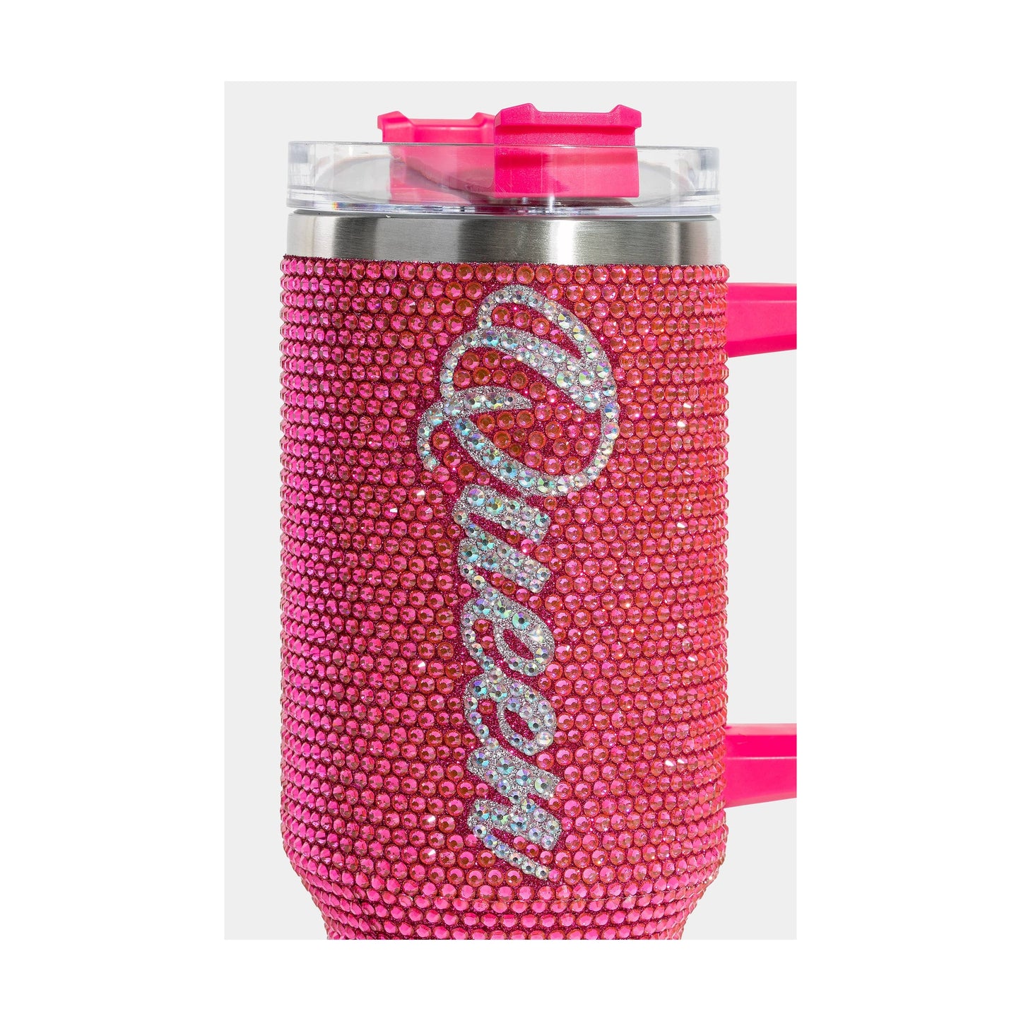 Pave Rhinestone Studded Queen Tumbler Cup: PINK