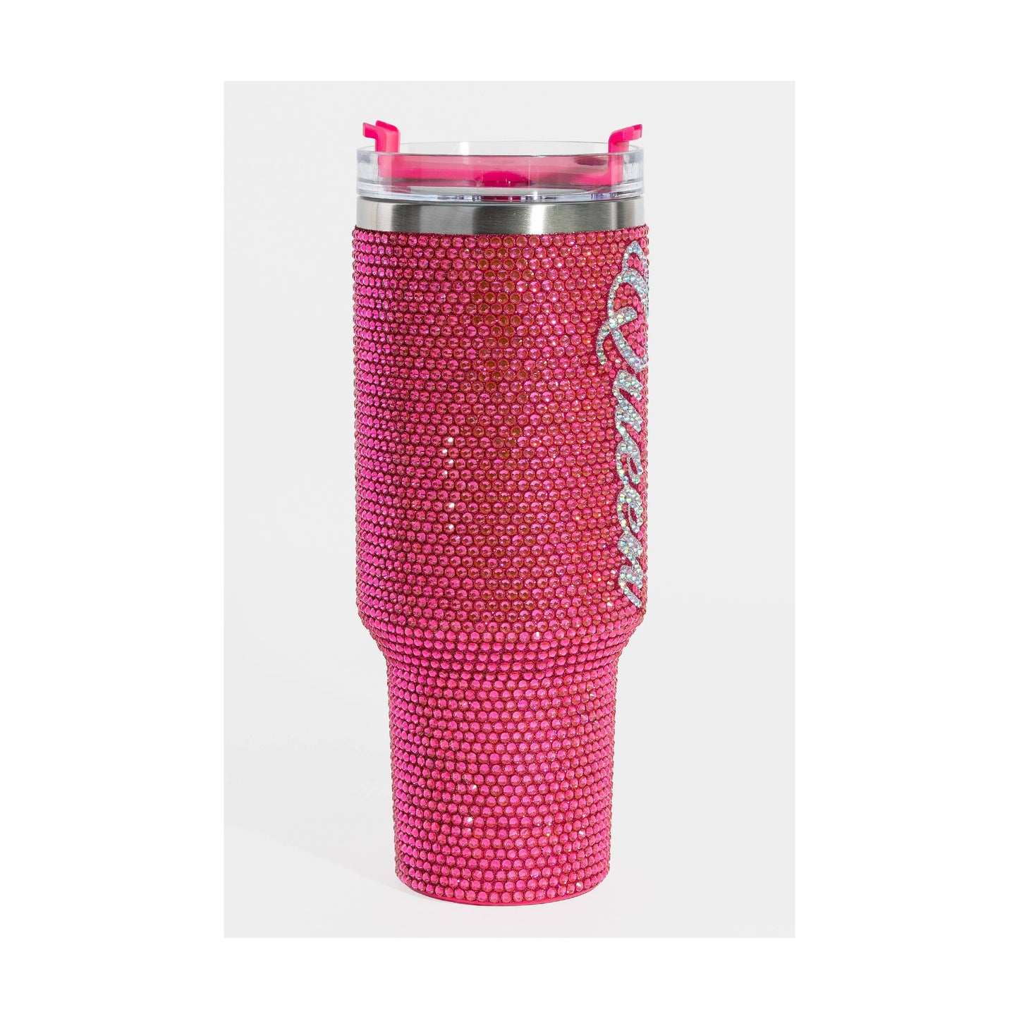 Pave Rhinestone Studded Queen Tumbler Cup: PINK