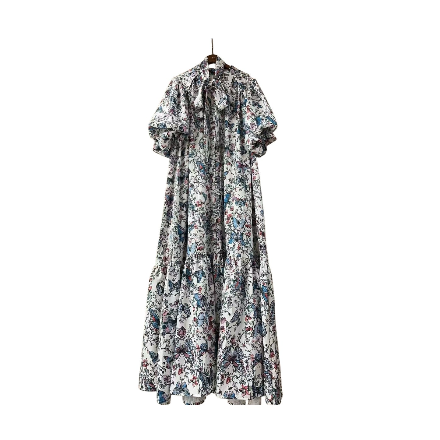 PUFF SLEEVE DRESS BUTTON FRONT