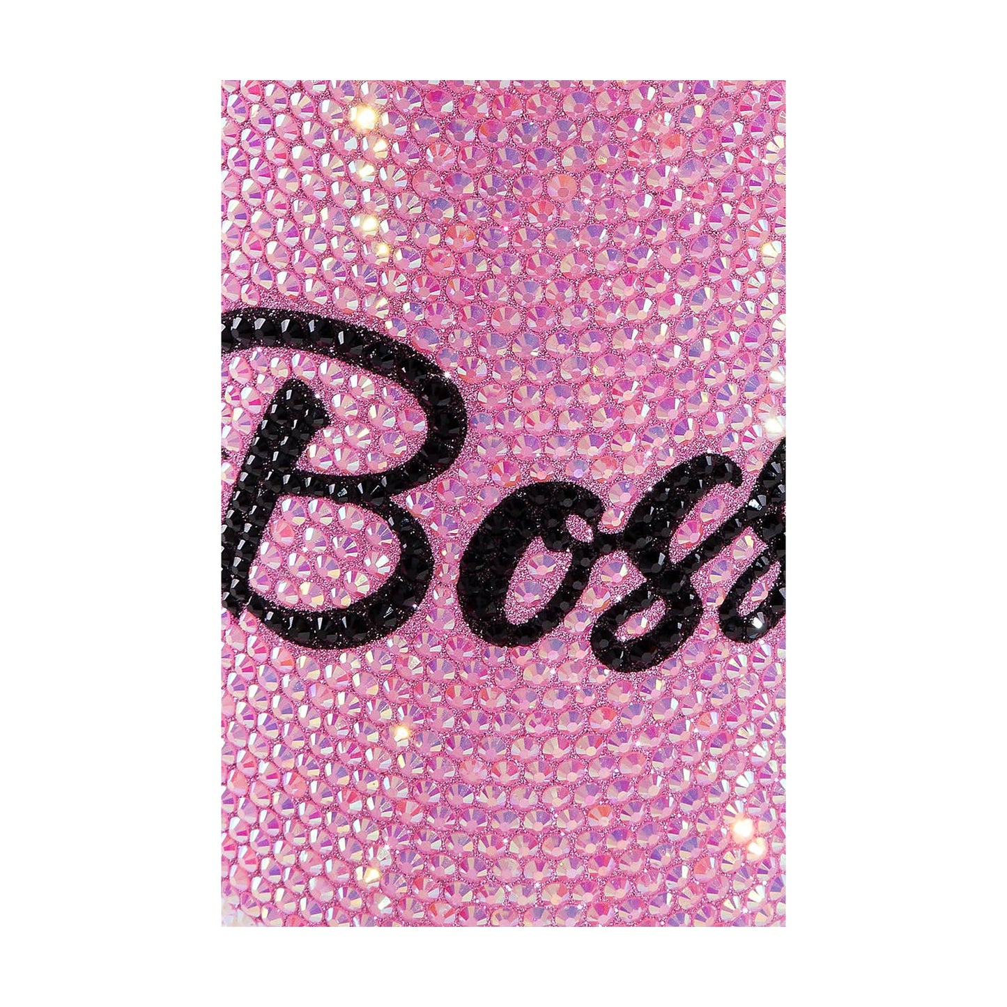 Rhinestone Studded Boss Print Tumbler Cup: PINK