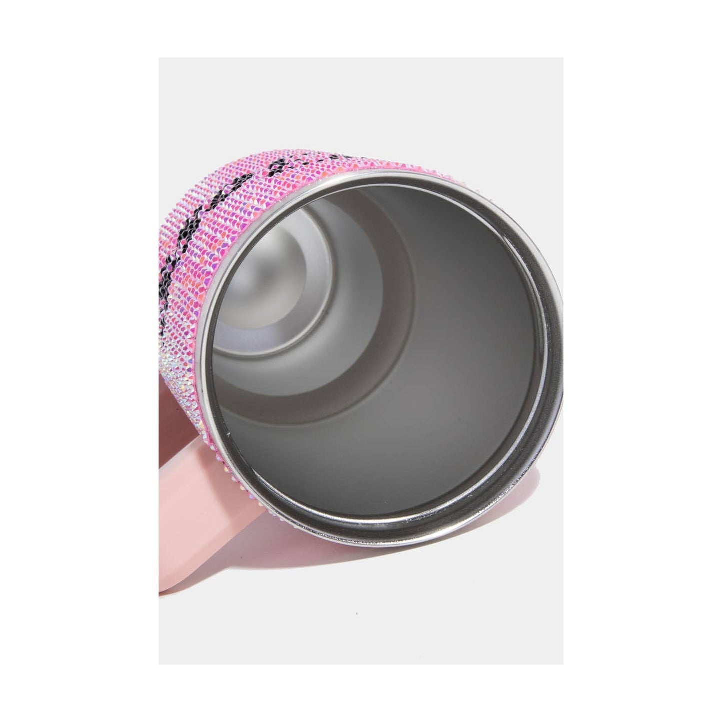 Rhinestone Studded Boss Print Tumbler Cup: PINK