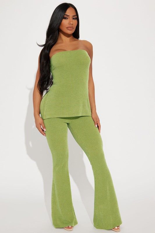TUBE RIBBED PANT SET