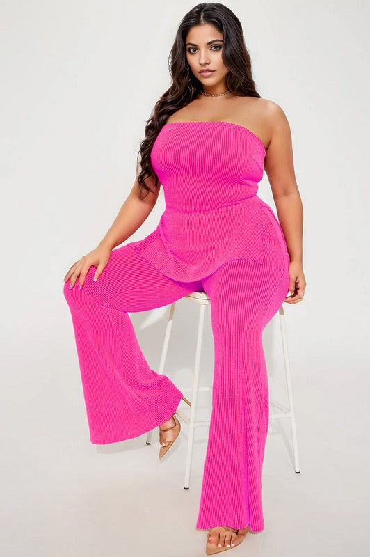 TUBE RIBBED PANT SET