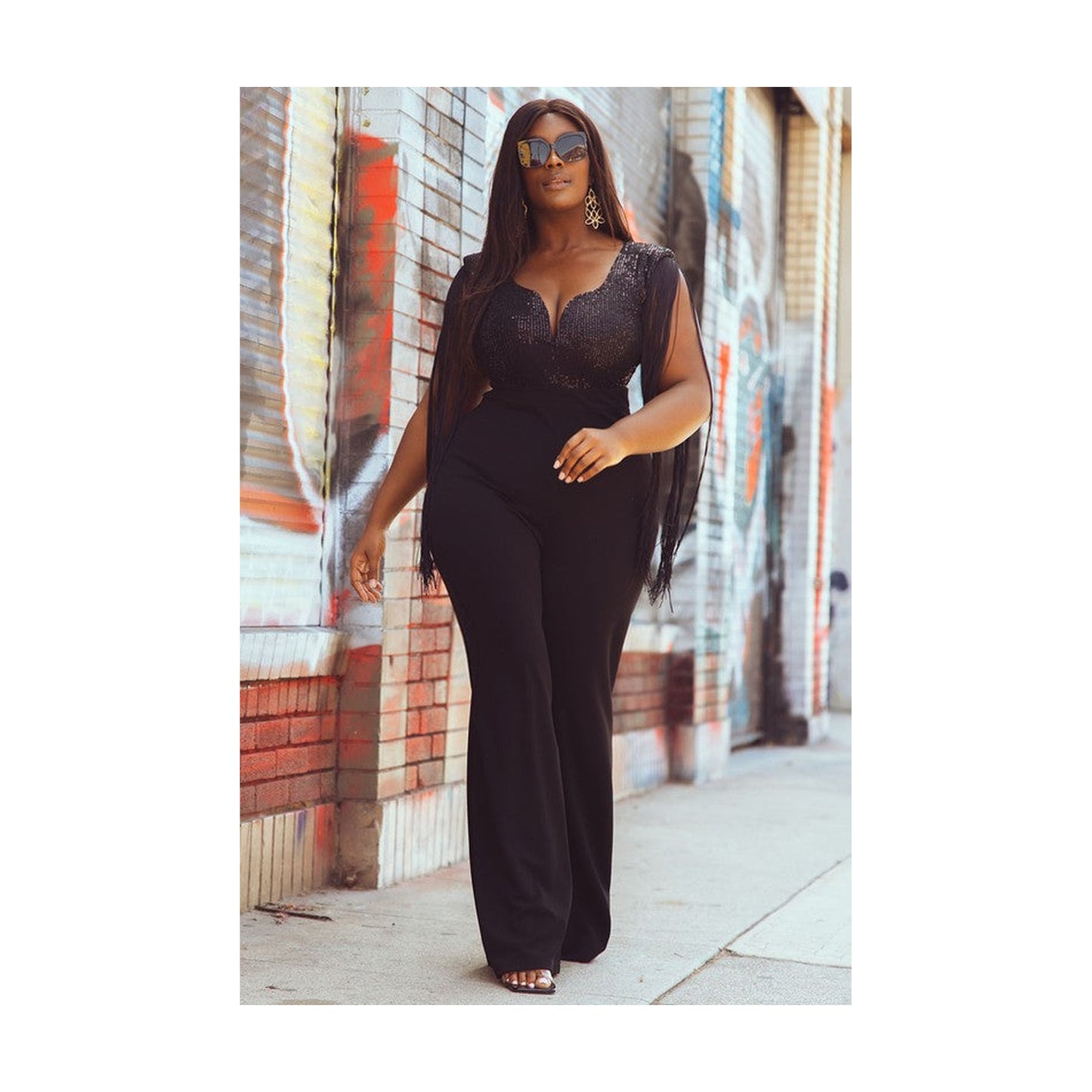 SEQUIN TOP CURVY GIRL JUMPSUIT