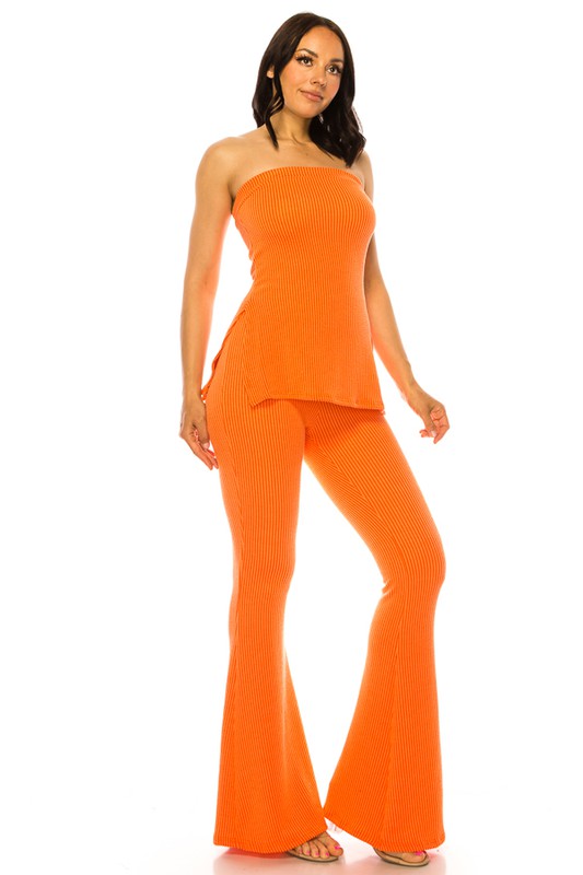 TUBE RIBBED PANT SET