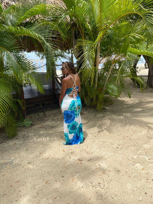 BLUE FLORAL MAXI