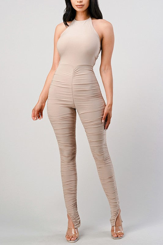 Ariel Nude Halter Jumpsuit